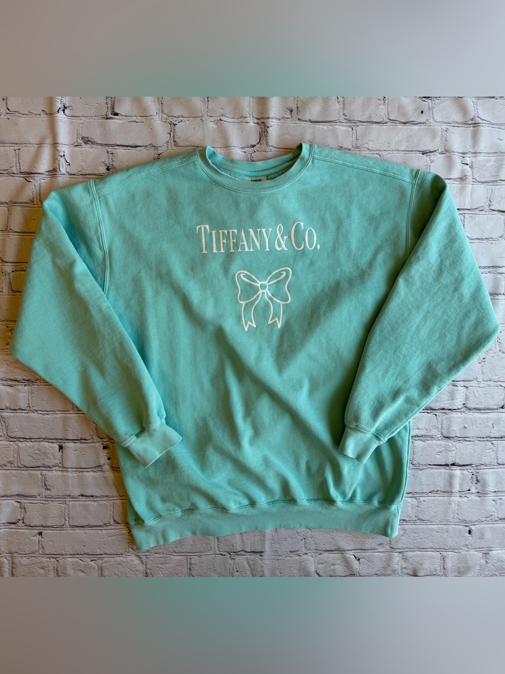 Comfort colors pullover sweatshirt Tiffany's theme aqua blue XL